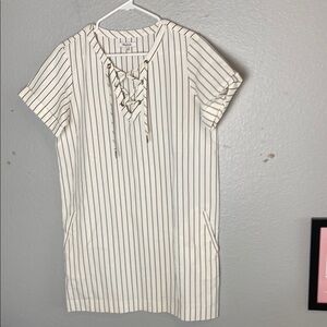 Chic Striped Lace-Up Tunic Madewell Size Medium